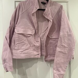 Tribal Purple Jean Jacket Cropped Style
